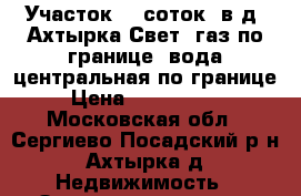 Участок 20 соток. в д. Ахтырка.Свет, газ по границе, вода центральная по границе › Цена ­ 3 000 000 - Московская обл., Сергиево-Посадский р-н, Ахтырка д. Недвижимость » Земельные участки продажа   . Московская обл.